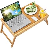 Betttablett mit klappbaren Beinen, zum Servieren von Frühstück im Bett oder als TV-Tisch, Laptop-Tablett, Snack-Tablett