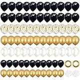 Luftballons Schwarz Gold 80 StüCk Goldene Luftballon Schwarze Girlande Set Und Konfetti Schwarzgoldener Weiß Ballon Deko Geburtstag Metallic Schwarzes Latex Konfettiballons Party Dekorationen