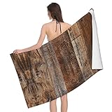 BAAROO Badetücher aus Holz, groß, weich, sehr saugfähig, personalisierbar, 130 x 80 cm, Braun