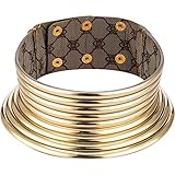 meekoo Afrikanische Halsband Punk Halskette Gotisch Afrikanischen Halsband Klobige Afrikanische Halskette Gold Ton Halsketten für Damen Männer Weihnachten Geburtstag Geschenk