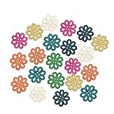 Balacoo 100 Stück Baby-Deko-Holzknöpfe Florale Knöpfe Bunte Knöpfe Massenknöpfe Natürliche Knöpfe Knöpfe Basteln Bekleidungszubehör Holzknöpfe Dekorieren Blumenbeet Vintage-Holz