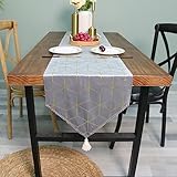 Nordischer,Schlichter,Bronzierender Diamant-Quadrat-Tischläufer,Stoff-Jacquard-Langstreifen Zum Aufhängen,Tischfahne,Couchtisch,Tv-Schrank,Schuhschrank,Dekoratives Abdecktuch,Nordischer Einfach
