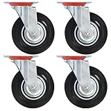 XIAOGUANG Lenkrollen 4 STK. 125 mm, Transportrollen, Rollen Werkbank, Möbelrollen, Lenkrollen Für Möbel, Strandkorbrollen, Rollen Für Schirmständer,