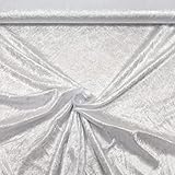 MAGAM-Stoffe 1m Katharina Pannesamt glänzender Samt Stoff Kleidung Kissen Möbel Meterware (01. Weiß)