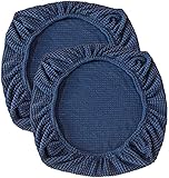 Sunnyway Stretch-Stuhlhusse Bezug für Bürostuhl Waschbarer elastischer Sitzbezug Computer-Bürostuhl Bezug Universal Stuhl Bezüge Drehstuhl Bezüge Set für Bürostuhl Armlehnen Stuhl 2 Stück Navy blau