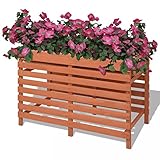 CIADAZ Blumenkasten, Blumenkästen Balkon, Pflanzkasten, Pflanzbehälter, Planzenkübel, Mehrfachpflanzkasten, Pflanzgefäße, 100x50x71 cm Holz