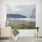 EHOMERY Wandbehang Quer Wanddekoration Dachschräge Das Meer Wandteppich Uni Esszimmer Wanddekoration Wohnzimmer Schlafzimmer Wandbehang Dekoration 240x220cm