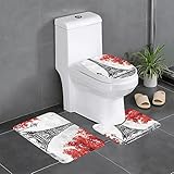 ASEELO Badteppich-Set, 3-teilig, rutschfest, ultraweich, Badezimmerteppiche mit U-förmiger Matte, Wohnzimmerteppich