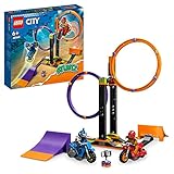 LEGO 60360 City Stuntz Kreisende Reifen-Challenge, 1 oder 2 Spieler Wettbewerbe mit selbstfahrendem Motorrad Spielzeug für Kinder, Jungen & Mädchen ab 6 Jahren, lustige Geschenkidee