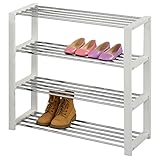 IDIMEX Schuhregal Arina Schuhablage Schuhständer Schuhschrank Schuhbank 4 Böden in weiß
