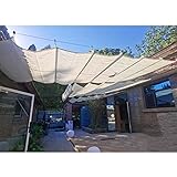 Pergola-Schattenspender, Einziehbare Vordachmarkise Außenbereich Sonnenschutz Atmungsaktiv Segel Für Patio Garten Hinterhof Terrasse, Nicht Regenfest (Farbe : Weiß, Größe : 1.2x3m)