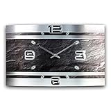 Schiefer Abstrakt Metallic Designer Funk Wanduhr Funkuhr modernes Design * Made in Germany* WAG307FL * leise kein Ticken