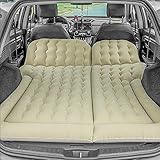 SanBouSi SUV Auto Luftmatratzen Aufblasbare Matratze Abziehbar Auto Luftmatratzen Dickere Luftbett Camping Aufblasbare Matratze mit 2 Kissen & Pumpe, Beige