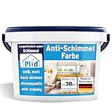 plid® Anti Schimmelfarbe Innen Weiß für alle Wände [DAUERHAFTER SCHUTZ] - Antischimmelfarbe für feuchte Räume, Bad & Küche - Schimmel Farbe - Effektiver Schutz gegen Schimmel - Made in Germany 5l