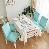 NCWANG Stuhlhussen Stretch 8er Set Blauer Scheck Stretch Stuhlbezug Stuhlhussen,Hussen für Drucken Stuhlbezug Elastisch Abnehmbarer Dekoration Stuhlbezug für Küchenstühle,Hotel,Bankett,Party Deko