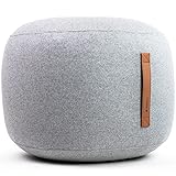 Coninx Pouf Hocker in Hellgrau | 50 cm x 40 cm Woll Pouf grau | Bequemer Sitzhocker oder Fußhocker | Sitzpouf | Hochwertiger Sitzsack Erwachsene und Kinder - Sitzkissen Boden