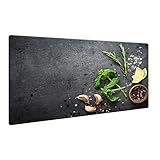 Herdabdeckplatte Abdeckung Ceranfeld Abdeckplatte Schneidebrett 1-Teilig 80x52 Gewürze Grau Mehrfarbig Spritzschutz Glasplatte Ceranfeldabdeckung Schutz Herdschutz Sicherheitsglas Glasschneidebrett