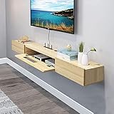 Schwebendes TV-Ständer-Komponentenregal, 47,2-Zoll-Wand-TV-Schrank, Konsolen-Entertainment-Center, Woodeno-Videoregal, für Schlafzimmer/Wohnzimmer/120 cm