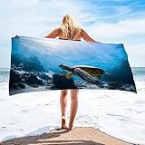Strandtuch Himmelblaue SchildkröTe Mikrofaser Handtuch Strandlaken GrößE Handtuch Schnell Trocknen Strandhandtuch Herren Frauen BadetüCher, HandtüCher, StrandtüCher 100x200cm