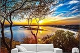 ADNUP 3D Murals Wallpaper wall 3D sunny sunset beautiful 3d photo wallpaper mural 3d wallpaper 3d on the wall Vinyl wall Self-adhesive PVC 300x210cm(118x83in)