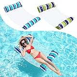 Ltteaoy 2 Stück Aufblasbare Wasserhängematte Schwimmbett für Erwachsene, 4-in-1 Wasser Hängematte Luftmatratze Pool Float Wasser Bett Lounge Aufblasbares Hammock Loungesessel Wasserstuhl (Blau&Grün)