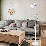 Nordic Stehlampe E27 Halter Metall Eisen Stehleuchte Tischlampe Moderne Innen Langer Arm Bodenleuchte Wohnkultur Leuchte E27 für Wohnzimmer Schlafzimmer Arbeitszimmer Stehleuchte,Schwarz (Wh