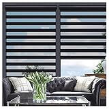 PHLEPS Doppelrollo Tag Und Nacht Rollo Vorhang,Einfach Zu Befestigendes Zebra-Rollo, Tag- Und Nachtjalousien Mit Installationszubehör (Color : Black, Size : 130x185cm)