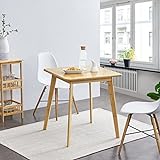 [en.casa] Esstisch Närpes Tisch quadratisch 70 x 70 cm Küchentisch Esszimmertisch für 2 Personen Bambus
