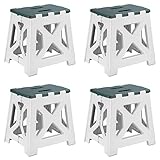 Morlinca Klapphocker tritthocker klappbar hocker Plastik Step Stool Kids Kleiner hocker ragbarer Klapphocker Faltbar Tritt Klappbar Falthocker Badhocker,Green (4pack),34 * 28 * 33cm