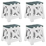 Morlinca Klapphocker tritthocker klappbar hocker Plastik Step Stool Kids Kleiner hocker ragbarer Klapphocker Faltbar Tritt Klappbar Falthocker Badhocker,Green (4pack),34 * 28 * 33cm