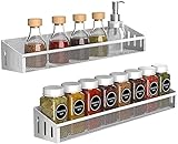 Fuleadture Gewürzregal 2er Set Gewürzregale Wand Gewürzregal Hängend Gewürzhalter metall Gewürz Organizer für Küche Schranktür Badzimmer Deco