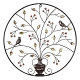 YJSBXN 3D Metall Wanddeko Gold, 3D Deko, Metall Wandkunst, 64cm 25.1 inch Wanddekoration Wandbild aus Metall, für Garten Wohnzimmer, Schlafzimmer, Esszimmer Wohnkultur (runden)