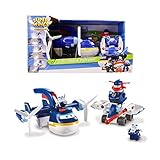 Super Wings EU740834 - Transformations-Flugzeug 2-in-1 Police Patroller, ca. 17 cm große Spiel-Figur für Kinder, verwandelbares Spielzeug-Fahrzeug und Polizeiflieger