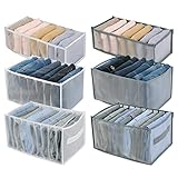 Faltbare Aufbewahrungsboxen für Kleidung, 6 Stück Kleiderschrank Ordnungssystem Kleideraufbewahrung Organizer Box Kleiderschrank Kleider Organizer für Hosen Shirt Unterwäsche Socken und Krawatten