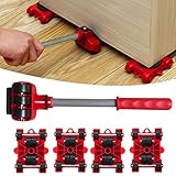 Furniture Mover Lifter Kit, 5 Stück/Set Hochleistungs-Möbelheber mit um 360 Grad drehbaren Pads | Heavy Furniture Mover Rollentransport-Schalthebel, Easy Moving Kit für Sofa, Sofas, Kühlschränke