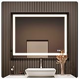 Eviva LEDBadezimmerspiegel mit Lichtern – Badezimmerspiegel für Schminktisch – AntiBeschlagSpiegel für Dusche – beleuchteter Kosmetikspiegel zur Wandmontage – Badezimmerspiegel für Wand mit Licht