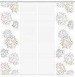 HOME WOHNIDEEN 94190 | 4er-Set Schiebegardine 'SOVITA', Digitaldruck auf Bambus-Optik, mit abstraktem Motiv, 260x60cm, Farbe: Stein, Kupfer, Gold, Farbe:Kupfer