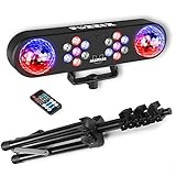 Fuzzix AllStar2 - Disco Licht Set mit Stativ und Fernbedienung, 2x PAR und 2x Discokugel, LED Lichtorgel Musikgesteuert, Mobile DJ Lichtanlage, DJ Licht, kompakte Disco Lampe für bunte Lichter