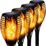 Sayapeiy Solarleuchten für Außen Garten, 33LED Solarfackeln Lampe IP65 Wasserdicht Flammenlicht Solarlampe für Weg, Hinterhöfe, Rasen Beleuchtung