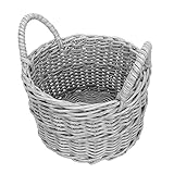 Cabilock Blumenkorb Aus Rattanimitat Geflochtene Aufbewahrungskörbe Plantoys Schreibtisch-Organizer Regal Dekorativer Obstkorb Handgewebter Blumenkorb Aufbewahrungskorb Für Snacks