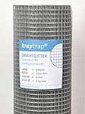 KrapTrap Volierendraht Drahtgitter feinmaschig I verzinkt I 6x6 mm I 5m x 1m I Wühlmausgitter Mäusegitter Nagergitter Hochbeetgitter