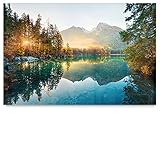 Atemberaubendes 5mm Starkes Acrylglas-Bild 120x80cm groß, Alpen Hintersee Bayern Deutschland im querformat als XXL Acrylglasbild zur Dekoration. EIN Wandbild für alle Zimmer. Inkl. Aufhängung