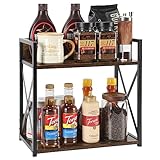 YINMIT Küchenthekenregal, 2 Etagen, Gewürzregal, Organizer, Kaffeestation, Küchenaufbewahrung, Organizer für Küche, Bad, Speisekammer, Schlafzimmer und Lesezimmer (groß)