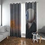 LANDOCROWN Seltsamer moderner Surrealismus Verdunkelungsvorhänge Lärmreduzierendes Set von 2 Anzug Mann Fenstervorhänge Raum Verdunkelung Vorhänge für Schlafzimmer H 138 x B 107 cm