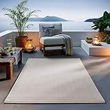TacaHome Outdoor Teppich I UV-Stabil Für Drinnen und Draußen I Terrasse Balkon Garten Wohnzimmer Badezimmer Küche Flur Läufer | 200 x 280 cm Creme