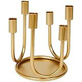 Northam Kerzenleuchter Kerzenständer Kerzenhalter 7-armig Kandelaber Gold/Schwarz (Gold)