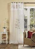 eckardt INTERNATIONAL Bändchengardine rustikal mit Überwurf, fein gesticktes Blumenmuster 225x96 cm