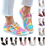 Plateau Damen Sneaker Damen Slip-On Stretch Wasserdicht Halbschuhe Flache Schuhe Laufschuhe Bequeme Freizeit Leicht Loafer Schuhe Turnschuhe Straßenlaufschuhe Segeltuch Schuhe Walkingschuhe