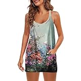 Bovake Sommerkleid Festlich Damen Damen Lässig Solide Farbe Halfter V-Ausschnitt Sheath Ärmelloses Kleid Kleider Für Mädchen Boho Kleid Spitzenkleid Damen Sommer Kleid Damen Lang Strandkleid