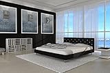 SIX Polsterbett Doppelbett Lederbett Adonia Bett Betten Kunstleder 180 x 200 Schwarz